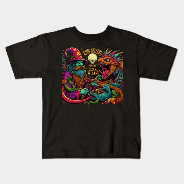 king gizzard and the lizard wizard Kids T-Shirt by Rizstor